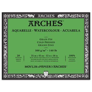 NEW and SEALED Arches Watercolor Block - 12" x 16", Cold Press, 20 Sheets